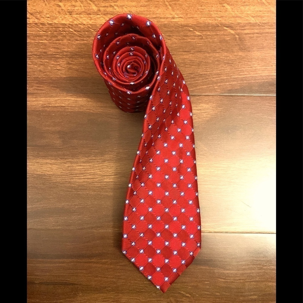 JOS. A. BANK Red 100% Silk Hand Made Necktie